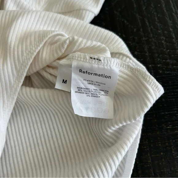 Reformation Ivory Ribbed Bodysuit - Picture 5 of 8